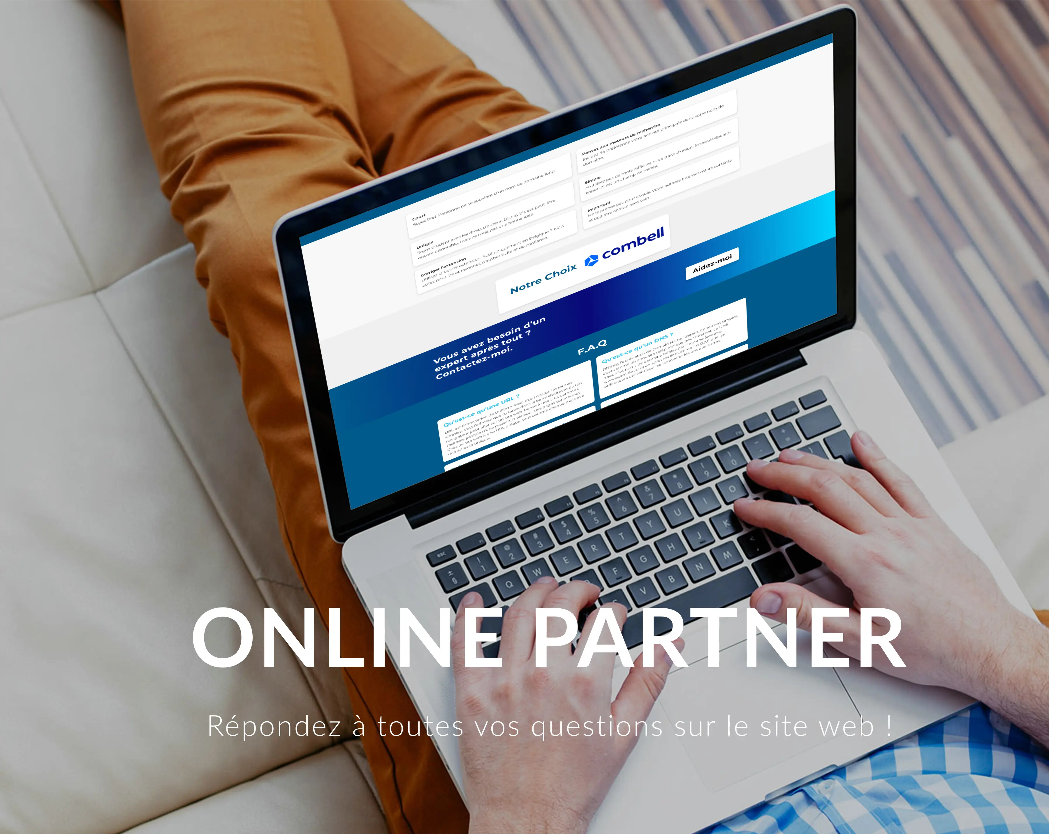 Aperçu du site onlinepartner affiché sur un écran d'ordinateur